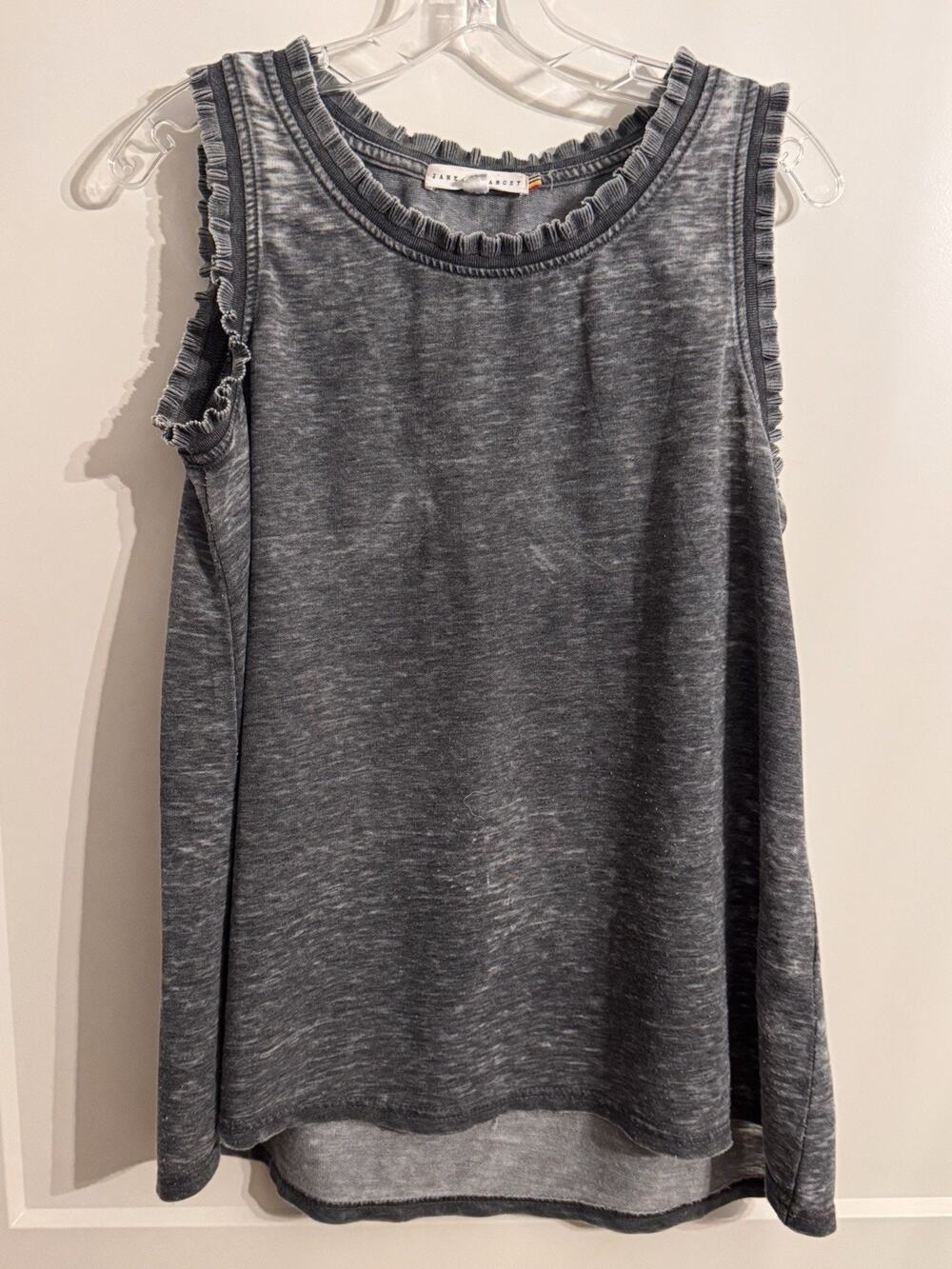 JANE & DELANCEY Top Sz M Gray, Sleeveless, Gorpcore, Soft Burnout LagenLook